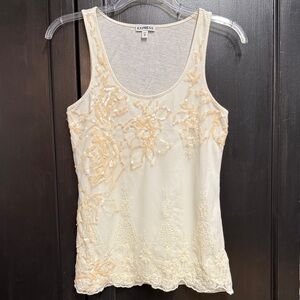 Express Ivory Embellished Tank Top